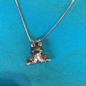 Diamond frog prince necklace